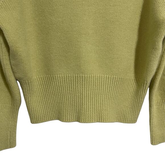 Lemui Korea Soft Wool Turtleneck Sweater Size S Pea Green Relaxed Fit Fall - Picture 4 of 10